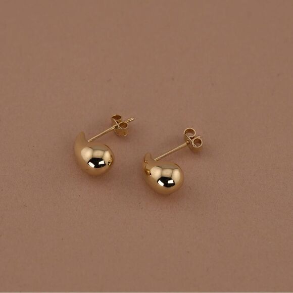 14k Real Gold Teardrop Earrings | Birthday Gift | Essential Fashion Jewelry | - Picture 2 of 11